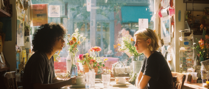 Dos mujeres en una mesa